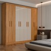 Guarda-Roupa Casal Artemis 8 Portas 2 Gavetas Cinamomo/Off White - Panorama Móveis