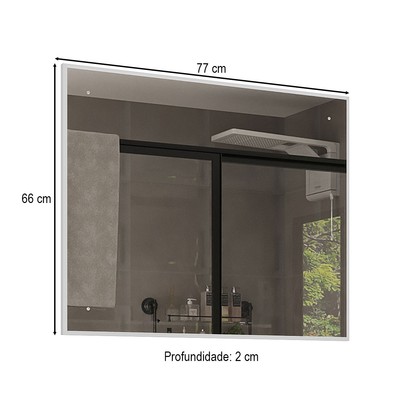 Armário de Banheiro New com Espelho 100% Mdf Branco - Belizze Móveis