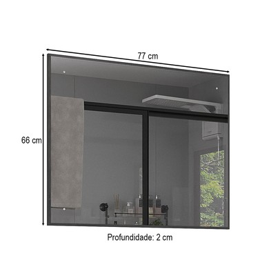 Armário de Banheiro New com Espelho 100% Mdf Carbono - Belizze Móveis