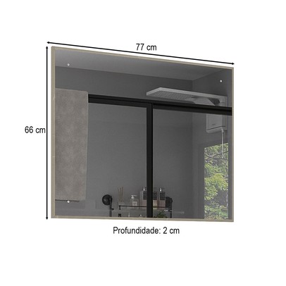 Armário de Banheiro New com Espelho 100% Mdf Marmo Crema - Belizze Móveis
