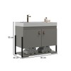 Armário de Banheiro Opera 2 Portas com Cuba 100% Mdf Cimento - Belizze Móveis