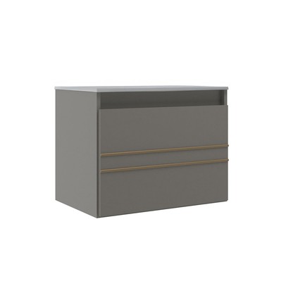 Armário de Banheiro Royal 1 Porta com Cuba 100% Mdf Cimento - Belizze Móveis