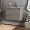Armário de Banheiro Royal 1 Porta com Cuba 100% Mdf Cimento - Belizze Móveis
