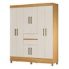 Guarda-Roupa Solteiro Munique 8 Portas 2 Gavetas Cinamomo/Off White - Demóbile