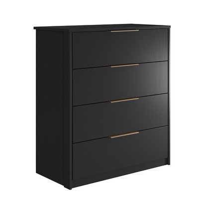 Cômoda Alia 4 Gavetas Preto Prime Tx/Amêndola - Demóbile
