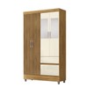 Guarda-Roupa Solteiro San Diego 4 Portas 2 Gavetas com Espelho Nature/Brisa/Champanhe - Pnr Móveis