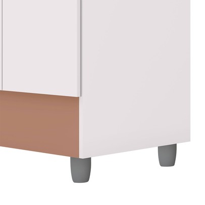 Guarda-Roupa Solteiro San Diego 4 Portas 2 Gavetas com Espelho Branco/Camarim - Pnr Móveis
