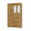 Guarda-Roupa Solteiro San Diego 4 Portas 2 Gavetas com Espelho Nature - Pnr Móveis