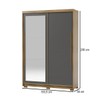 Guarda-Roupa Casal Cairo 2 Portas de Correr com Espelho 3 Gavetas 100% Mdf Flex Nature/Alasca - Pnr Móveis