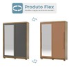 Guarda-Roupa Casal Cairo 2 Portas de Correr com Espelho 3 Gavetas 100% Mdf Flex Nature/Alasca - Pnr Móveis