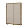 Guarda-Roupa Casal Cairo 2 Portas de Correr 3 Gavetas 100% Mdf Flex Nature/Fendi - Pnr Móveis