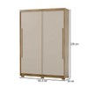 Guarda-Roupa Casal Cairo 2 Portas de Correr 3 Gavetas 100% Mdf Flex Nature/Fendi - Pnr Móveis