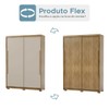 Guarda-Roupa Casal Cairo 2 Portas de Correr 3 Gavetas 100% Mdf Flex Nature/Fendi - Pnr Móveis