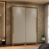 Guarda-Roupa Casal Cairo 2 Portas de Correr 3 Gavetas 100% Mdf Flex Nature/Fendi - Pnr Móveis