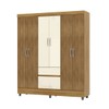Guarda-Roupa Casal San Diego 6 Portas 2 Gavetas Nature/Brisa/Champanhe - Pnr Móveis