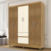 Guarda-Roupa Casal San Diego 6 Portas 2 Gavetas Nature/Brisa/Champanhe - Pnr Móveis