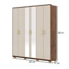 Guarda-Roupa Igaratá 6 Portas 4 Gavetas 100% Mdf com Espelho Imbuia/Fendi - Pnr Móveis