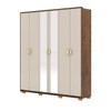 Guarda-Roupa Igaratá 6 Portas 4 Gavetas 100% Mdf com Espelho Imbuia/Fendi - Pnr Móveis