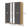 Guarda-Roupa Igaratá 6 Portas 4 Gavetas 100% Mdf com Espelho Nature/Alasca - Pnr Móveis