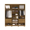Guarda-Roupa Igaratá 6 Portas 4 Gavetas 100% Mdf com Espelho Nature/Alasca - Pnr Móveis