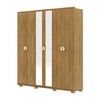 Guarda-Roupa Igaratá 6 Portas 4 Gavetas 100% Mdf com Espelho Nature - Pnr Móveis