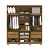 Guarda-Roupa Igaratá 6 Portas 4 Gavetas 100% Mdf com Espelho Nature - Pnr Móveis