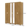 Guarda-Roupa Igaratá 6 Portas 4 Gavetas 100% Mdf com Espelho Nature - Pnr Móveis