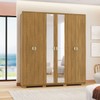 Guarda-Roupa Igaratá 6 Portas 4 Gavetas 100% Mdf com Espelho Nature - Pnr Móveis