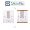 Guarda-Roupa Solteiro Lord 4 Portas 3 Gavetas Flex Branco/Camarim - Pnr Móveis