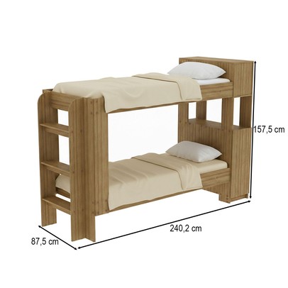 Beliche 1 Porta com Escada Cm8053 Amendoa - Tecno Mobili
