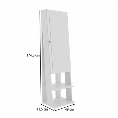 Penteadeira 1 Porta 6 Prateleiras Pe2024 Branco - Tecno Mobili