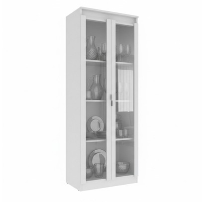 Cristaleira 2 Portas com Vidro Cr6004 Branco - Tecno Mobili