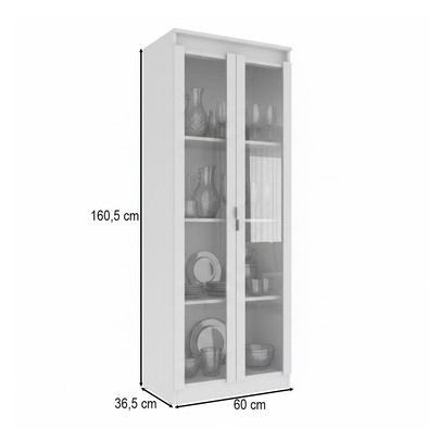 Cristaleira 2 Portas com Vidro Cr6004 Branco - Tecno Mobili