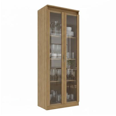 Cristaleira 2 Portas com Vidro Cr6004 Amendoa - Tecno Mobili