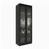 Cristaleira 2 Portas com Vidro Cr6004 Preto - Tecno Mobili