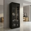 Cristaleira 2 Portas com Vidro Cr6004 Preto - Tecno Mobili