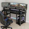 Mesa Gamer para 2 Monitores 3 Prateleiras Preto Me4167 - Tecno Mobili
