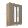 Guarda Roupa Max Plus 4 Portas 2 Gavetas com Espelho Jequitibá/Granizo - Pnr Móveis