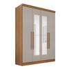 Guarda Roupa Max Plus 4 Portas 2 Gavetas com Espelho Cinamomo/Off - Pnr Móveis