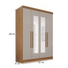 Guarda Roupa Max Plus 4 Portas 2 Gavetas com Espelho Cinamomo/Off - Pnr Móveis