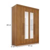 Guarda Roupa Max Plus 4 Portas 2 Gavetas com Espelho Cinamomo - Pnr Móveis
