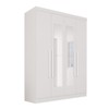Guarda Roupa Max Plus 4 Portas 2 Gavetas com Espelho Branco - Pnr Móveis