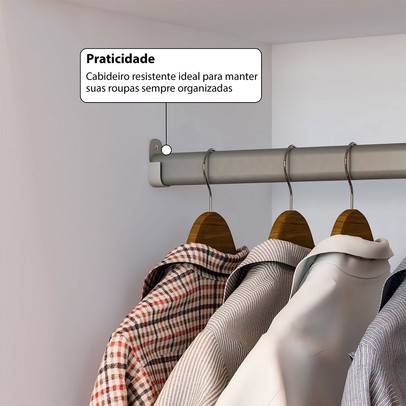 Closet Casal Salvo 4 Gavetas 7 Prateleiras Branco - Pnr Móveis