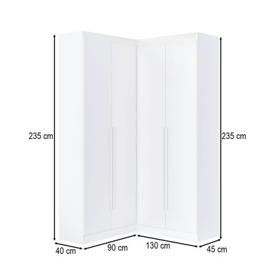 Guarda-Roupa Casal Modulado Salvo 4 Portas 4 Gavetas Branco - Pnr Móveis