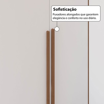 Guarda-Roupa Casal Modulado Salvo 4 Portas 4 Gavetas Branco/Freijó - Pnr Móveis