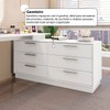 Cômoda com Mesa Escrivaninha Rocher 6 Gavetas Branco - Pnr Móveis