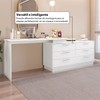 Cômoda com Mesa Escrivaninha Rocher 6 Gavetas Branco - Pnr Móveis