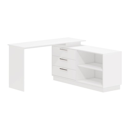 Cômoda com Penteadeira Rocher 3 Gavetas 2 Nichos Branco - Pnr Móveis