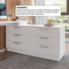 Mesa Escrivaninha com Cômoda Rocher 6 Gavetas Branco - Pnr Móveis