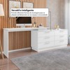 Mesa Escrivaninha com Cômoda Rocher 6 Gavetas Branco - Pnr Móveis